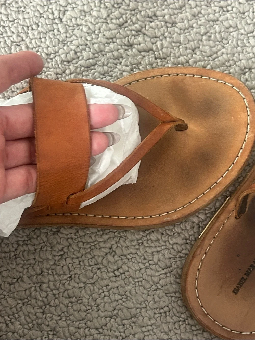 Isabel Marant Etoile Bartolomé Tan Leather Thong Sandals